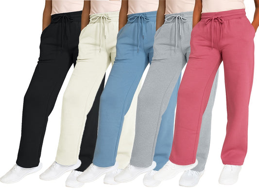 Women's Heavyweight Wide Leg Loose-Fit Fleece-Lined Sweatpants