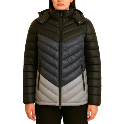 Womens Heavyweight Quilted Hooded Puffer Bubble Jacket (Sizes, S to 2XL)