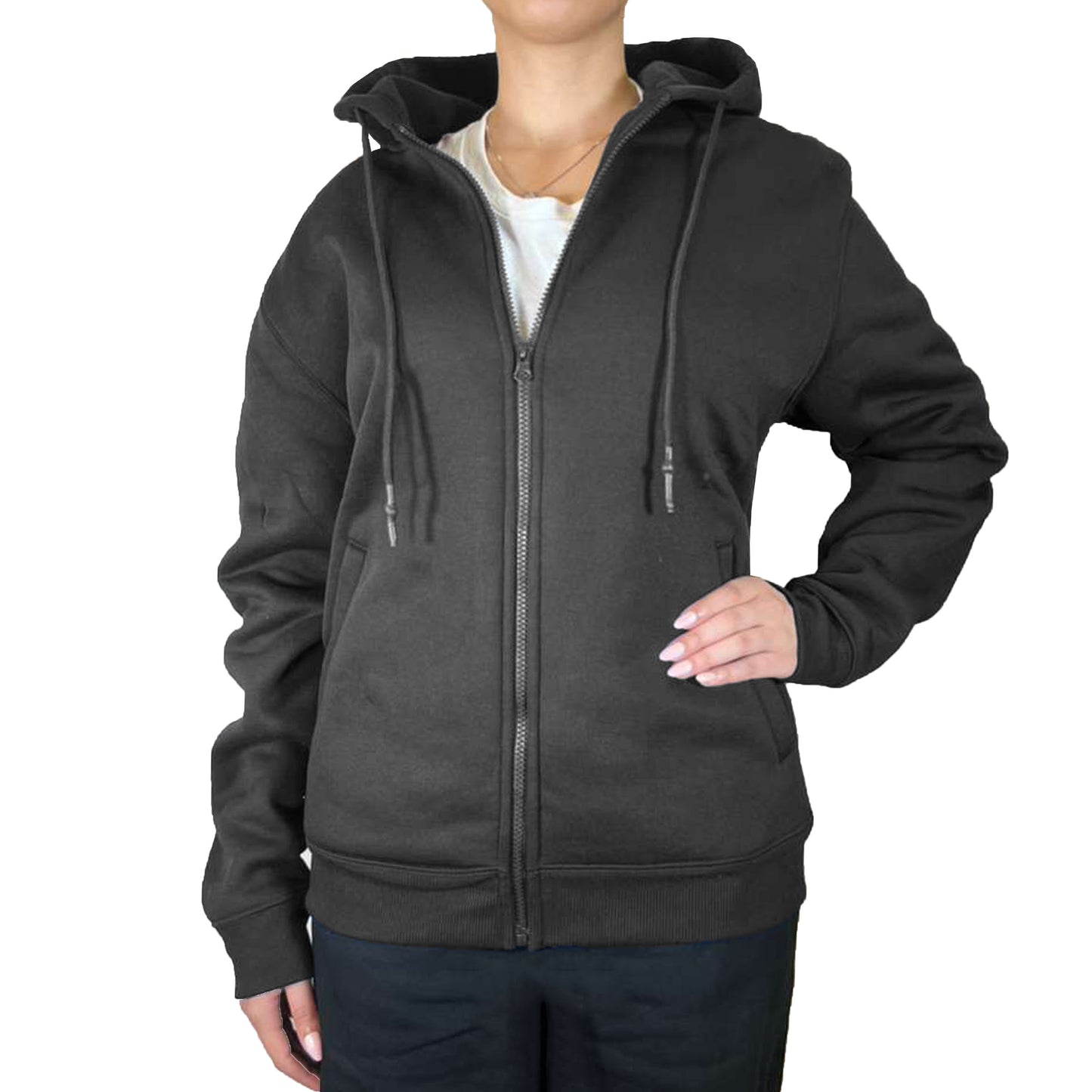 Women’s Fleece-Lined Zip-Up Hoodies – Warm Cotton Blend, Modern Fit Sweatshirts