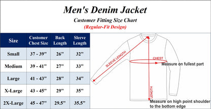 Men’s Regular Fit Denim Jacket with Pockets & Adjustable Hem (S-2XL)