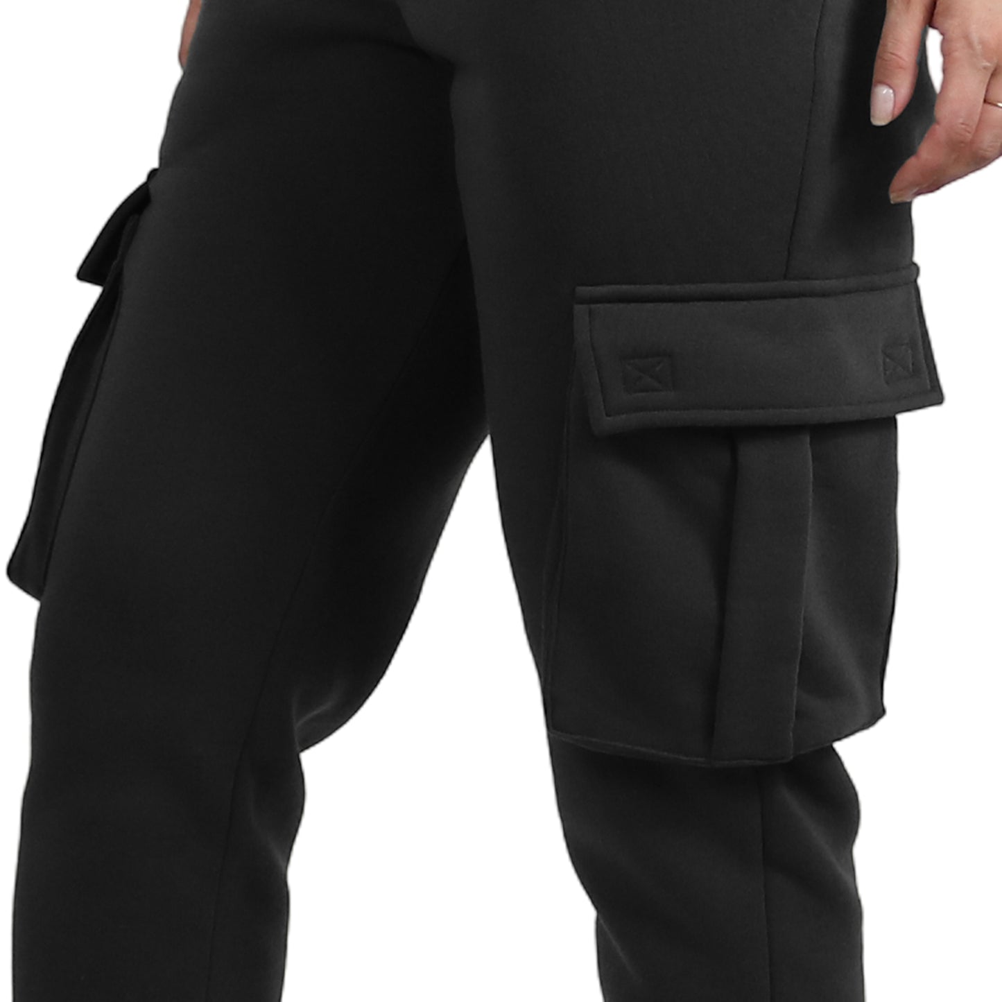 3-Pack Women's Loose Fit Fleece Jogger Sweatpants with Velcro Cargo Pockets (S-2XL)