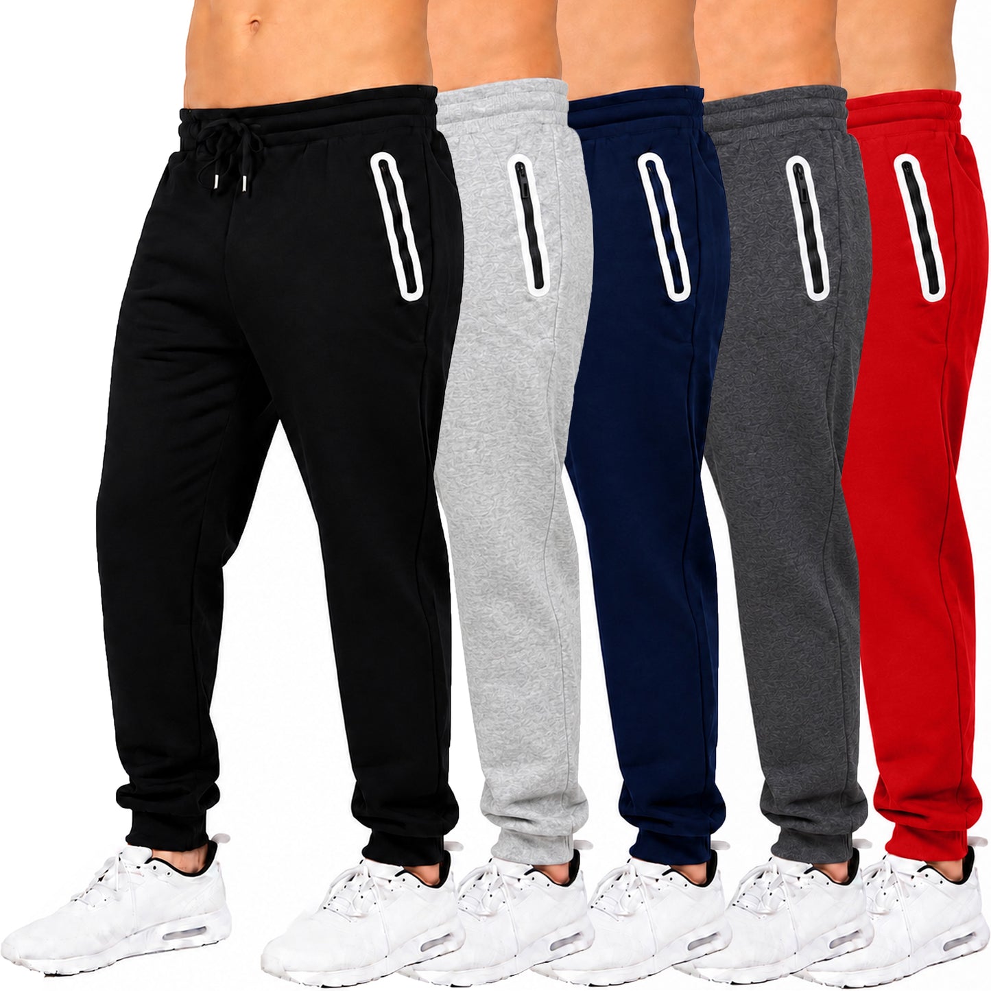 3-Pack Men's Fleece-Lined Jogger With Heat Seal Zipper Side Pockets