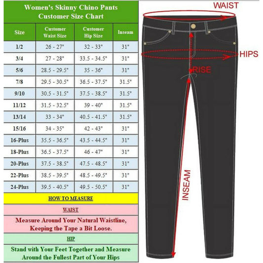 Women's Super Stretchy Skinny 5-Pocket Uniform Soft Chino Pants