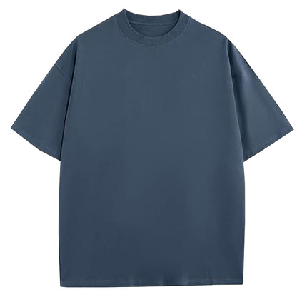 Men's Oversized Heavyweight Cotton Crew Neck Short Sleeve Tshirts Loose Fit Tops (S-3XL)