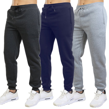 3-Pack Mens Slim Fit Fleece Jogger Sweatpants (S-2XL)