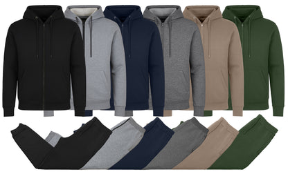 Men's 2-Piece Fleece-Lined Full Zip Hoodie & Jogger Set