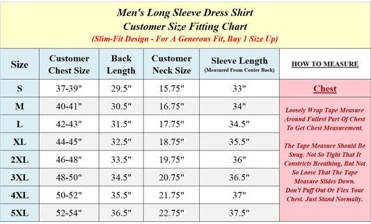 Men's Long Sleeve Solid Dress Shirts - Slim-Fit, Comfortable & Versatile for Everyday & Formal Wear (S-2XL)