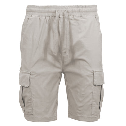 Men’s Flex Cargo Shorts with Elastic Waistband and Drawstring – Comfortable Fit with 6 Pockets and Stretch Fabric (S-2XL)
