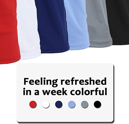 5-Pack Men's Short Sleeve Polo Shirts – Moisture-Wicking, Stretch Knit, Tagless, Regular Fit for All-Day Comfort