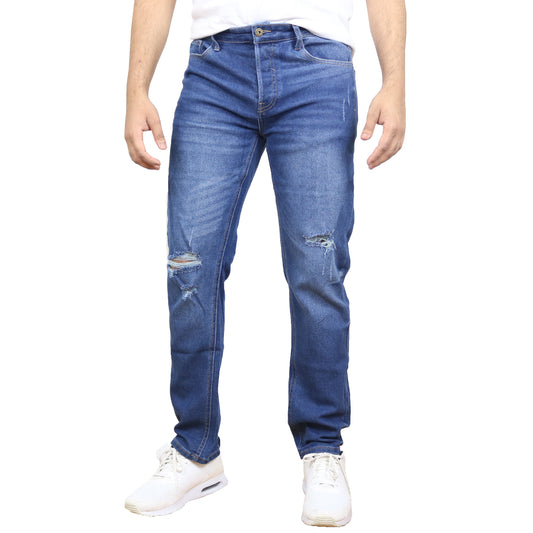 Men's Stretch Ripped Jeans - Authentic Denim Look with Flexibility & Comfort (Sizes: 30-42)