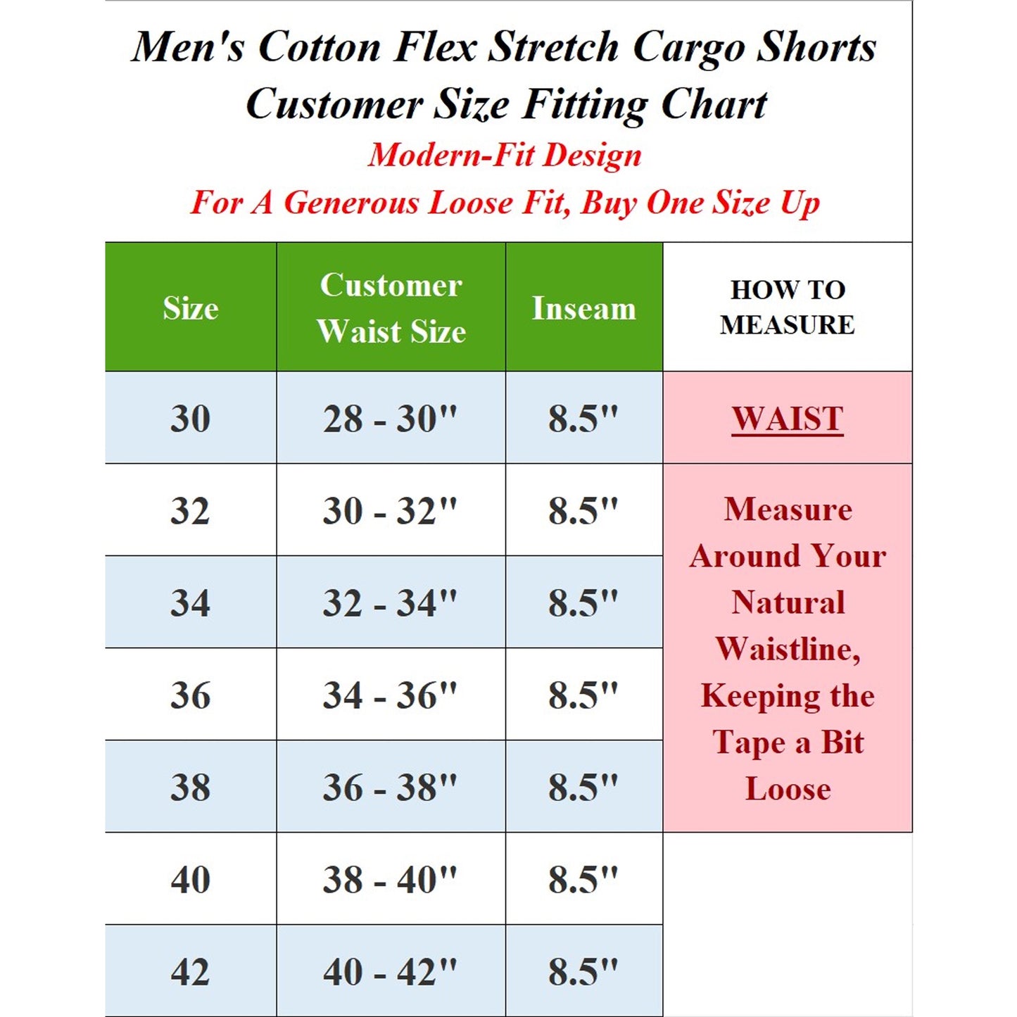 Men’s 3-Pack Super Stretch Cargo Shorts with Button Closure and Zipper Pockets (Sizes: 30-42)