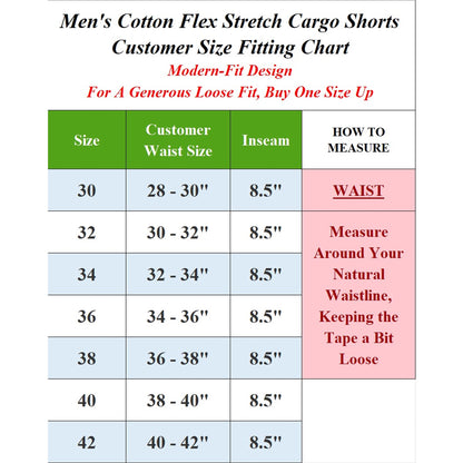 Men’s 3-Pack Super Stretch Cargo Shorts with Button Closure and Zipper Pockets (Sizes: 30-42)