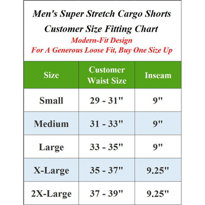5-Pack Men’s Flex Cargo Shorts with Elastic Waistband and Drawstring – Comfortable Fit with 6 Pockets and Stretch Fabric (S-2XL)