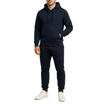 Men's Fleece-Lined Full-Zip Hoodie & Jogger 2-Piece Set