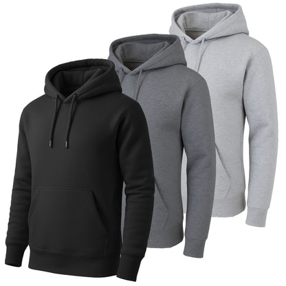 3-Pack Men's Fleece-Lined Pullover Hoodie (Sizes, S-5XL)