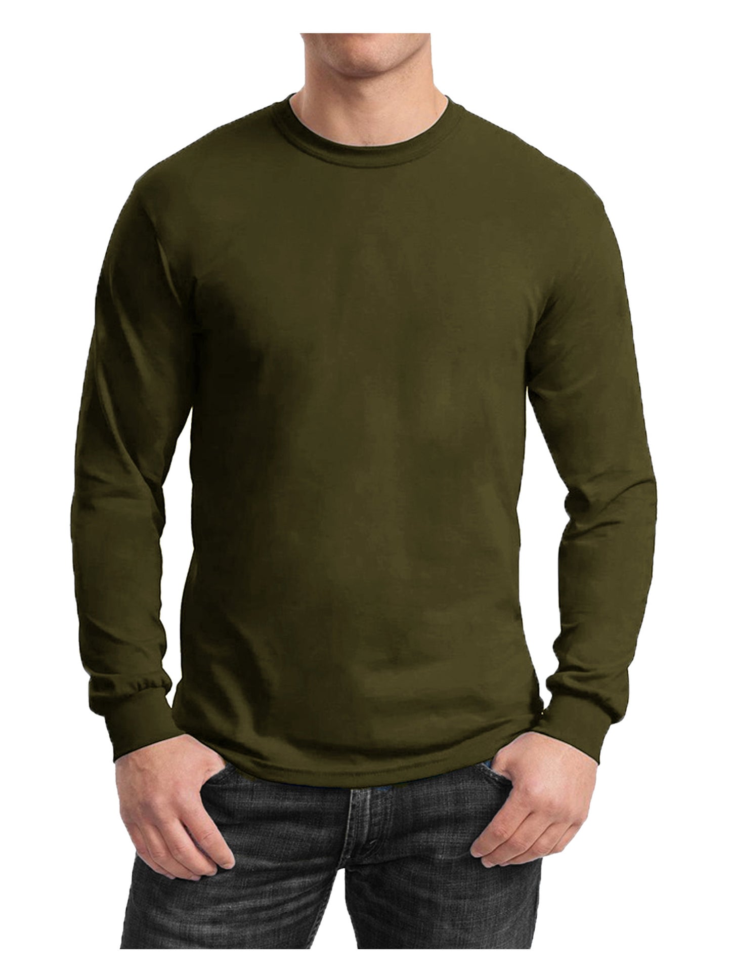 Men's Long Sleeve Crew Neck Tee (S-2XL)
