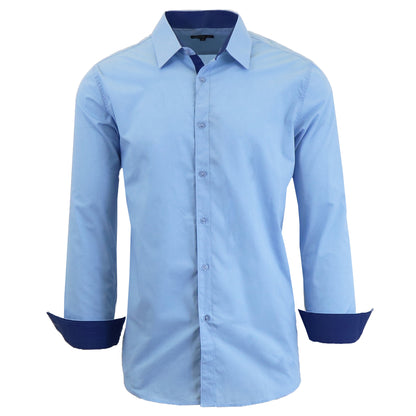 Men's Long Sleeve Solid Dress Shirts - Slim-Fit, Comfortable & Versatile for Everyday & Formal Wear (S-2XL)