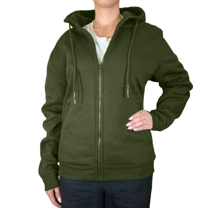 Women’s Fleece-Lined Zip-Up Hoodies – Warm Cotton Blend, Modern Fit Sweatshirts