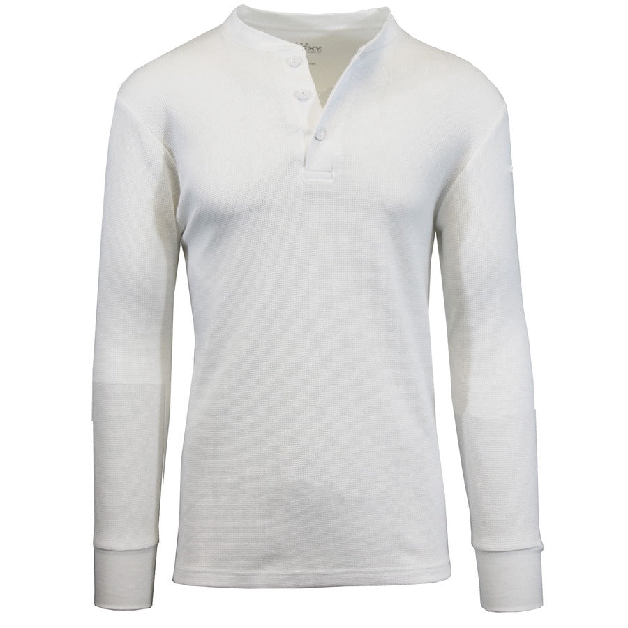Mens Long Sleeve Henley Thermal Tee (S-3XL)