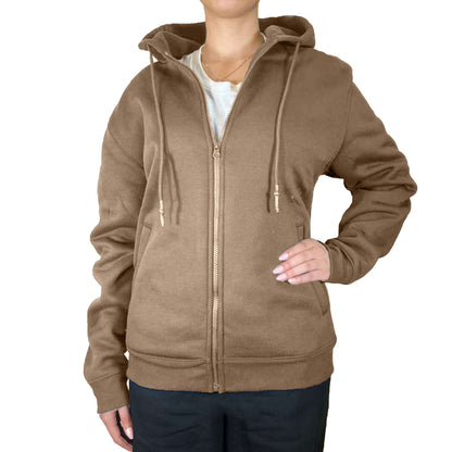 Women’s Fleece-Lined Zip-Up Hoodies – Warm Cotton Blend, Modern Fit Sweatshirts
