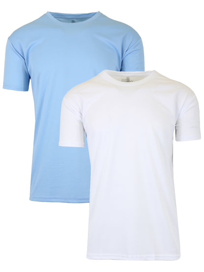 2-Pack Men's Short Sleeve Moisture-Wicking Quick Dry Performance Crew Neck Tee (S-2XL)