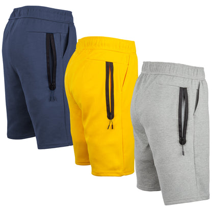 3-Pack Women's Loose-Fit Tech Fleece Shorts – Soft, Breathable Fabric with Zipper Pocket & Adjustable Waistband
