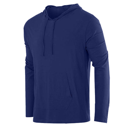 Men's Cotton Lightweight Casual Pullover Drawstring Hoodie With Pocket