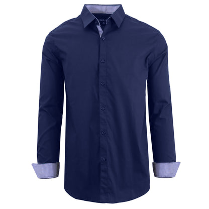 Men's Long Sleeve Solid Dress Shirts - Slim-Fit, Comfortable & Versatile for Everyday & Formal Wear (S-2XL)
