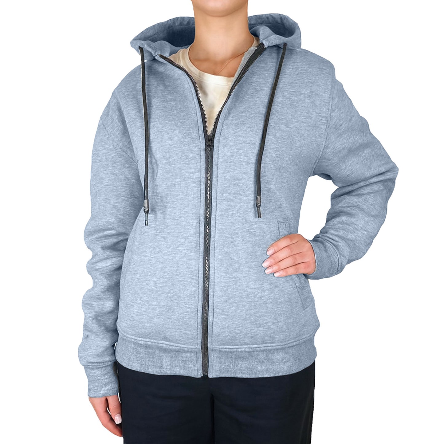 Women’s Fleece-Lined Zip-Up Hoodies – Warm Cotton Blend, Modern Fit Sweatshirts