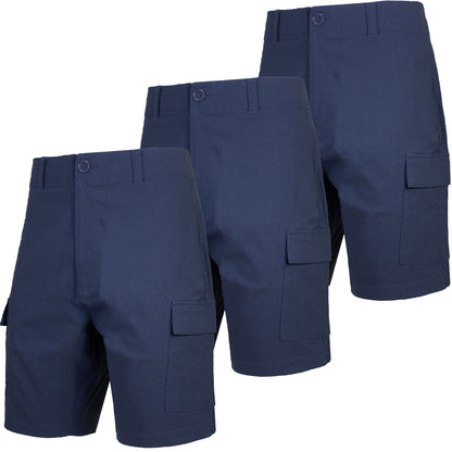 Men’s 3-Pack Super Stretch Cargo Shorts with Button Closure and Zipper Pockets (Sizes: 30-42)