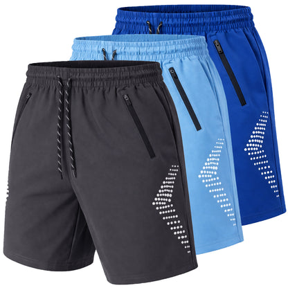 Men's 3-Pack Performance Training Shorts With Zipper Pockets (Sizes, S to 2XL)