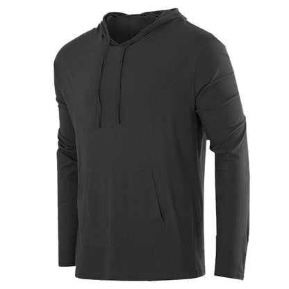 Men's Cotton Lightweight Casual Pullover Drawstring Hoodie With Pocket