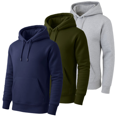 3-Pack Men's Fleece-Lined Pullover Hoodie (Sizes, S-5XL)