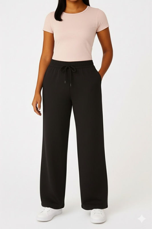 Women's Heavyweight Wide Leg Loose-Fit Fleece-Lined Sweatpants