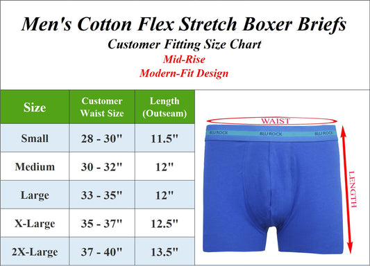 Men's Cotton Stretch Boxer Briefs – Soft, Flexible & Moisture-Wicking Underwear