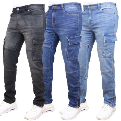 Men's Modern Fit Stretch Cargo Pocket Flex Jeans