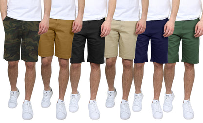 Men's 5-Pocket Flat-Front Stretch Twill Chino Shorts (Size 30-42)