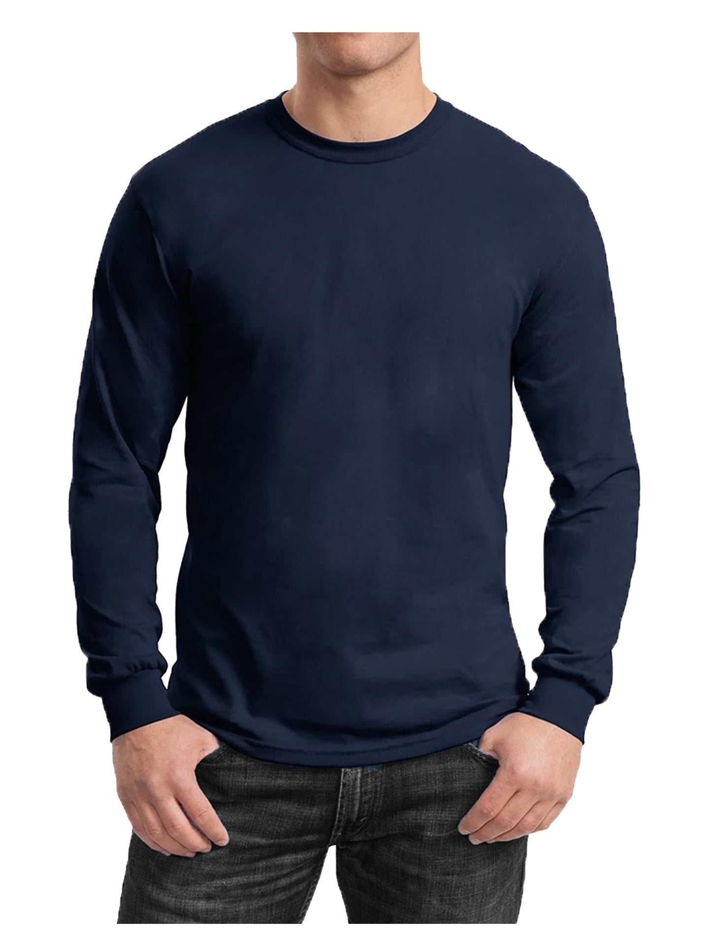 Men's Long Sleeve Crew Neck Tee (S-2XL)