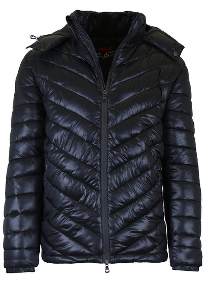 Men's Heavyweight Quilted Hooded Puffer Bubble Jacket (Sizes, S to 2XL)