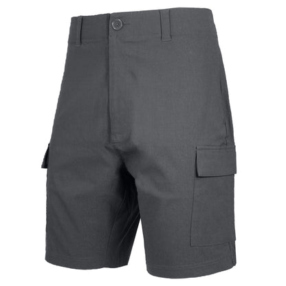 Men’s Super Stretch Cargo Shorts with Button Closure and Zipper Pockets (Sizes: 30-42)