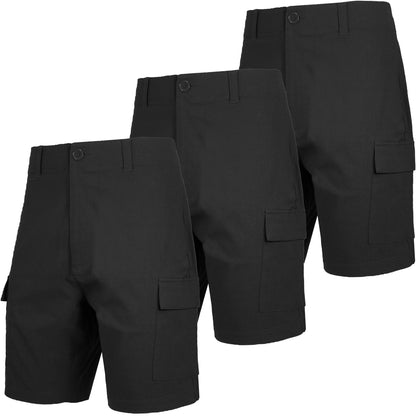 Men’s 3-Pack Super Stretch Cargo Shorts with Button Closure and Zipper Pockets (Sizes: 30-42)