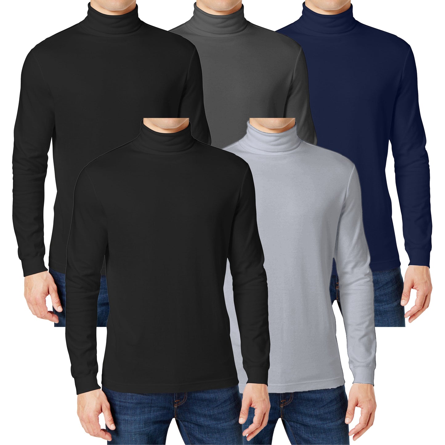 Men's Long Sleeve Turtle Neck T-Shirt (Sizes, S to 2XL)