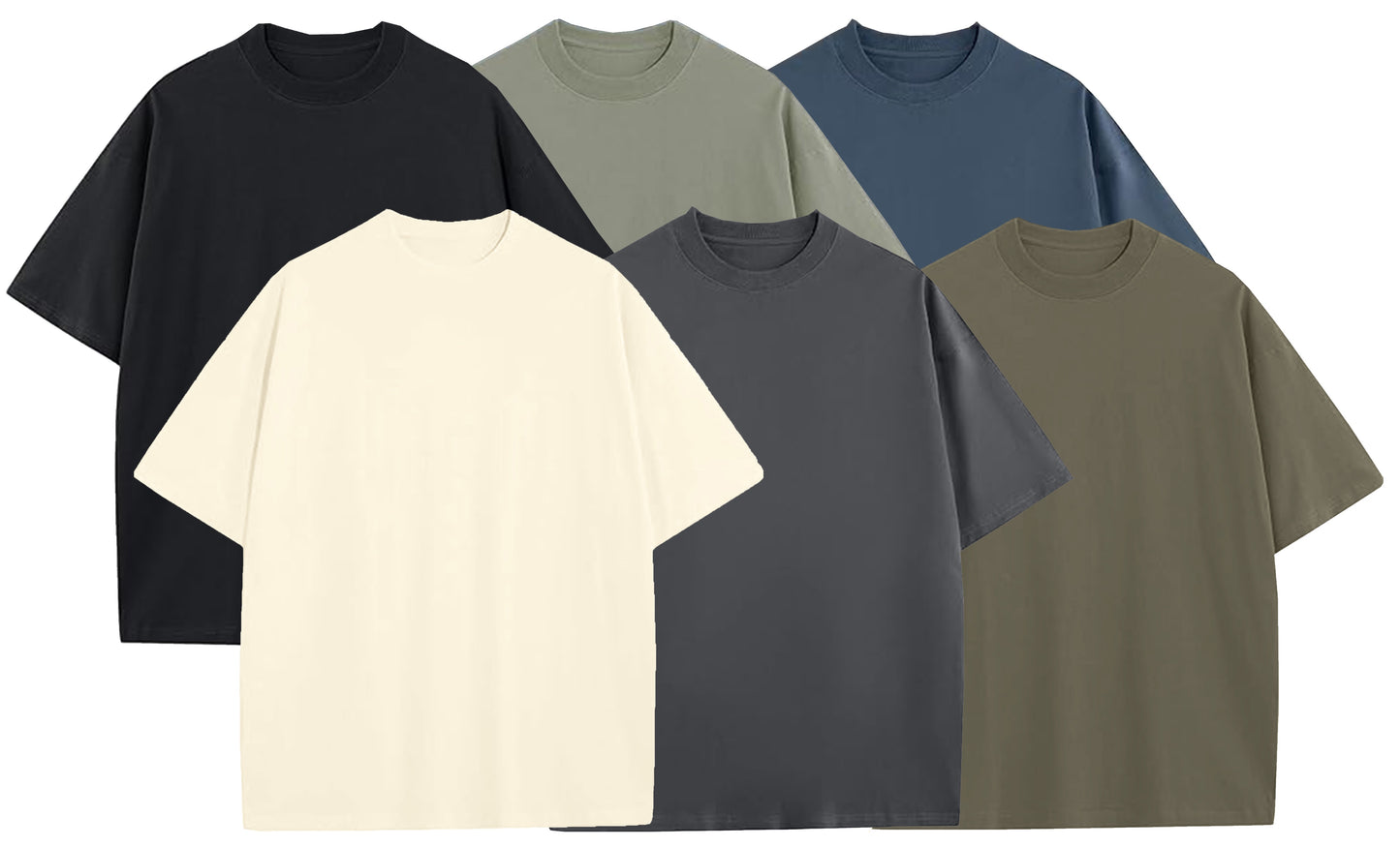 Men's Oversized Heavyweight Cotton Crew Neck Short Sleeve Tshirts Loose Fit Tops (S-3XL)