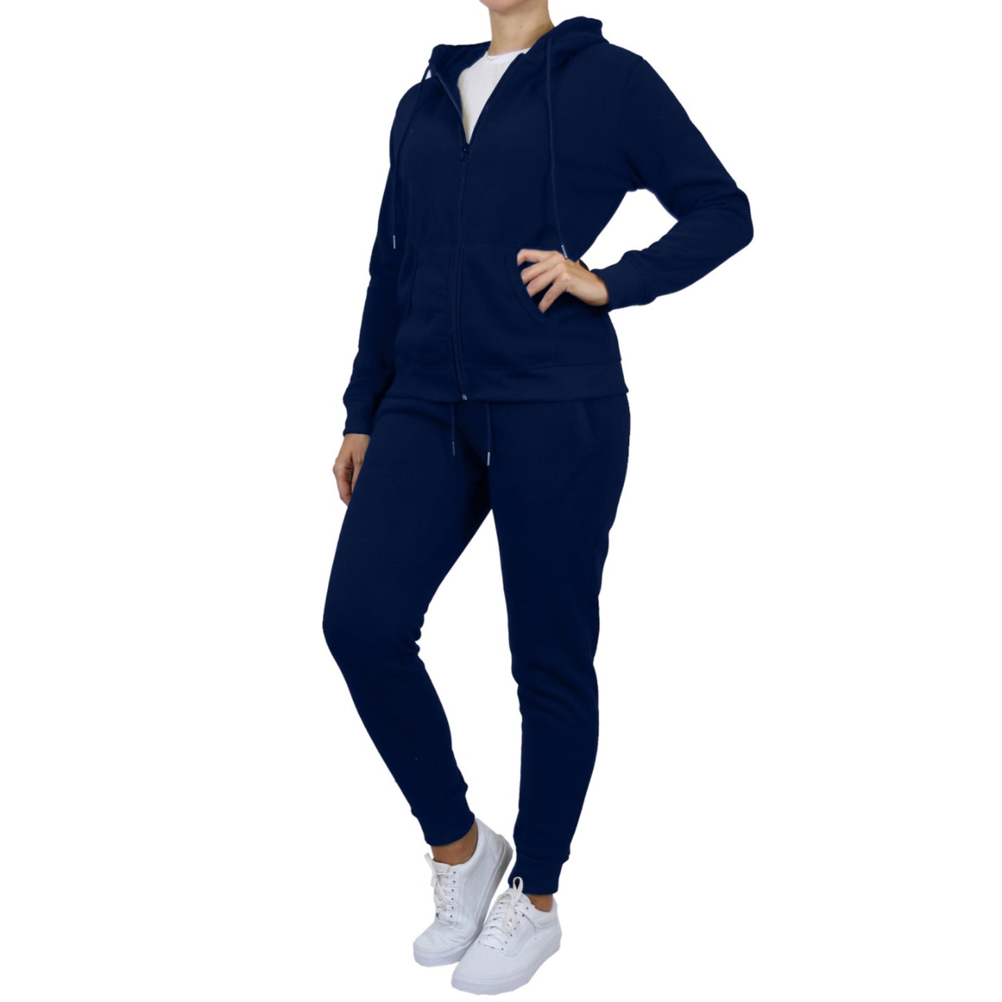 Women's Fleece-Lined Full-Zip Hoodie & Jogger 2-Piece Set