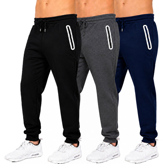 3-Pack Men's Fleece-Lined Jogger With Heat Seal Zipper Side Pockets