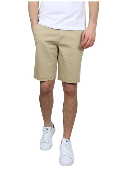 Men's 5-Pocket Flat-Front Stretch Twill Chino Shorts (Size 30-42)