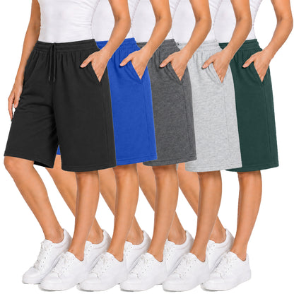 5-Pack Women's Loose Fit Cotton Blend Lounge Shorts
