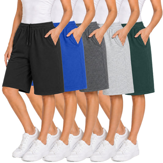 5-Pack Women's Loose Fit Cotton Blend Lounge Shorts