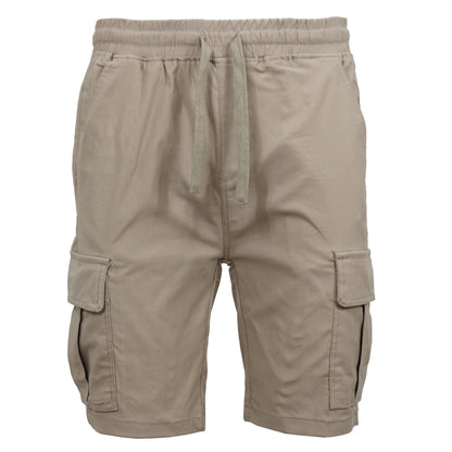 Men’s Flex Cargo Shorts with Elastic Waistband and Drawstring – Comfortable Fit with 6 Pockets and Stretch Fabric (S-2XL)