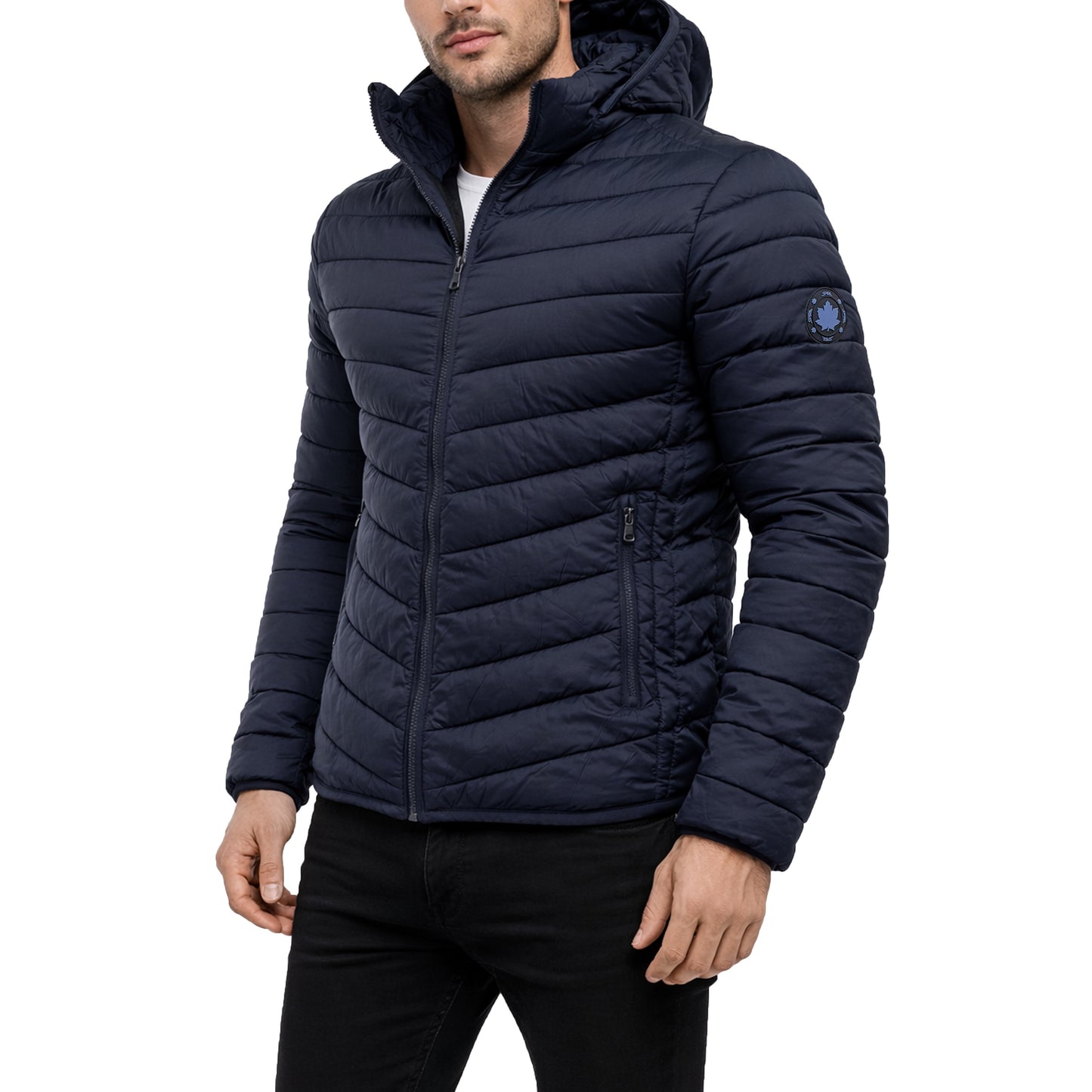 Mens Sherpa-Lined Hooded Puffer Jacket (Sizes, S to 2XL)